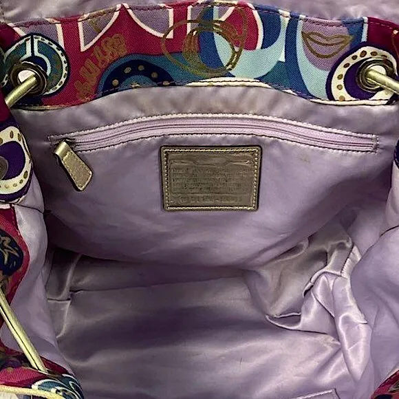 COACH Poppy Pop C Graffiti Backpack Wide Adjustable Straps W/ COACH DUST BAG - Image 8