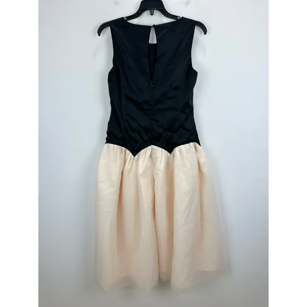 Lulus Contemporary Elegance Black and Cream Satin Tulle Midi Dress Large NWT - Image 10