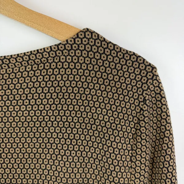 J Jill Ponte Knit Geometric Top‎ Size LP Brown Minimalist Stretch Office Comfy - Image 3