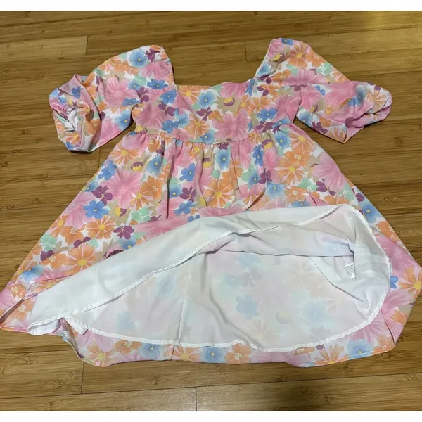 Y2K Mini Dress Women's Size M Multicolor Flower Pattern Size M - Image 6