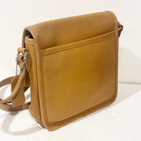 Vintage COACH‎ Companion Flap Crossbody Tan Leather Bag 9076 - Image 6