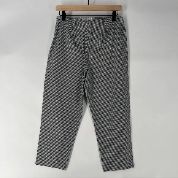 Petite Sophisticate Gingham‎ Stretch Cotton High Rise Embroidered Crop Pant 10 - Image 6