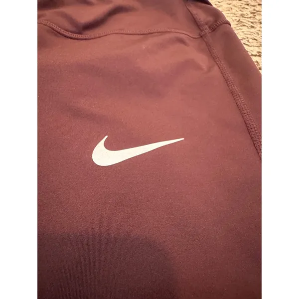Nike Dri-FIT Burgundy Cropped‎ Running Leggings XS Athletic Workout Pants - Image 2