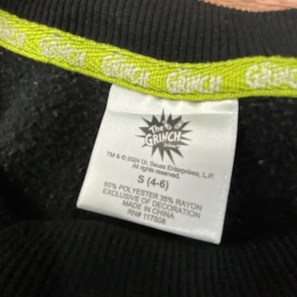 Dr Seuss Womens The Grinch Sweatshirt Small Black Pink Youre A Mean One Graphic - Image 5