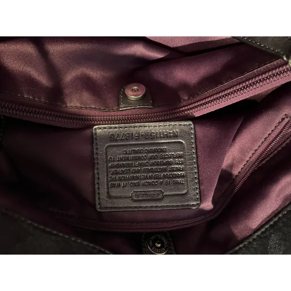 Coach Ashley Metallic Signature C‎ Shoulder Bag Charcoal Gray F18776 - Image 3