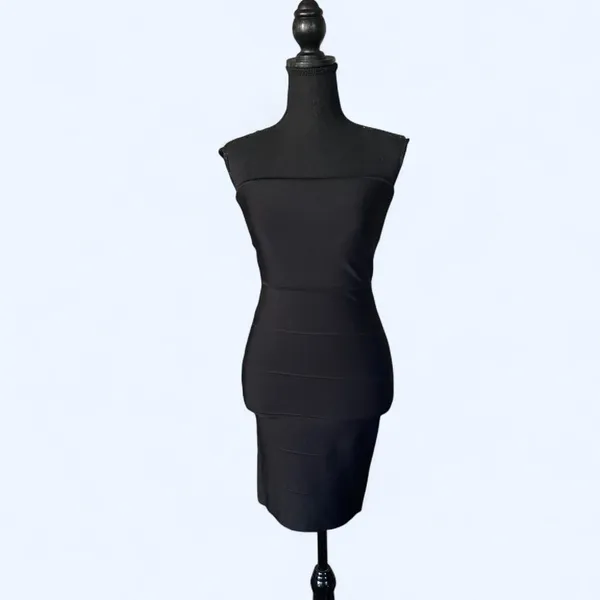 vintage y2k bcbg maxazria alyona black bandage bodycon mini dress XS 🖤 - Image 3