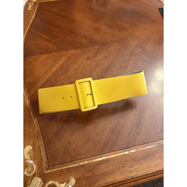 Unbranded Yellow leather statement belt wide Size S/M - Image 8