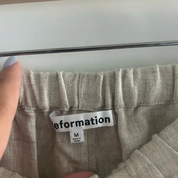 Reformation Olina Linen Cargo Pant NWT - Image 3