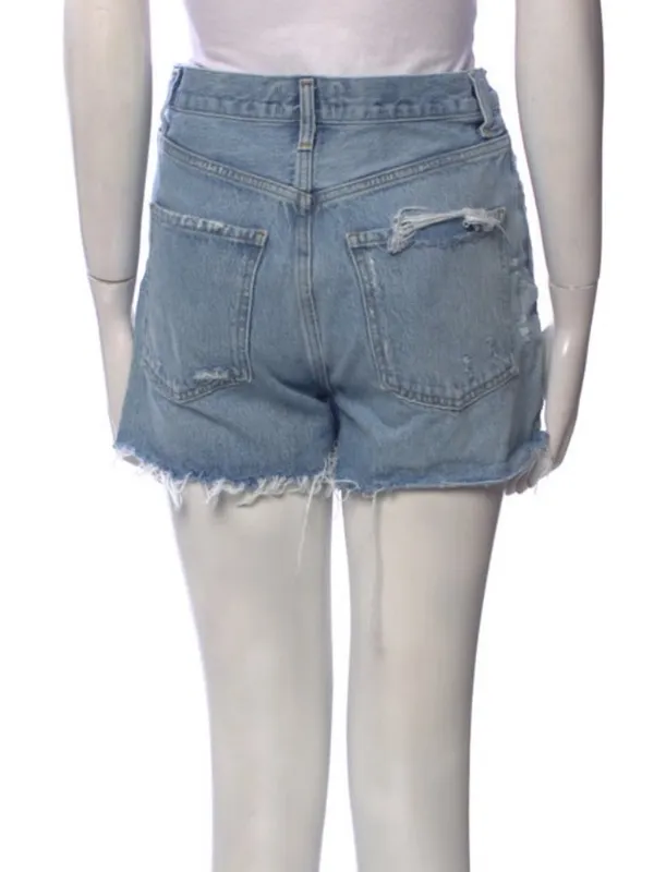 Agolde Light Wash Denim Shorts - Image 3