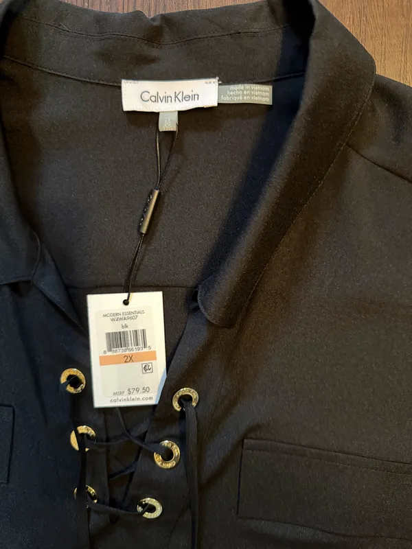 Calvin Klein Lace Up Blouse size 2X - Image 2