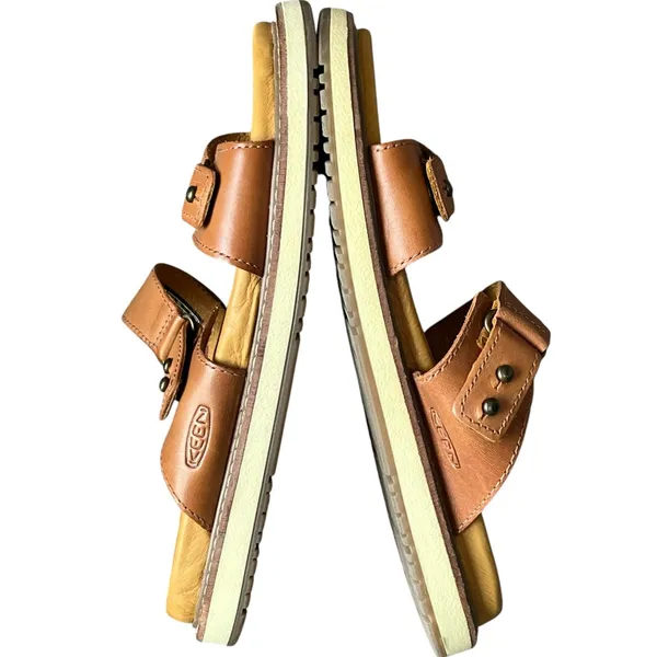 Keen Lana Slide Sandals Womens‎ 7 Tortoise Tan Leather Cushioned Coconut Girl - Image 6