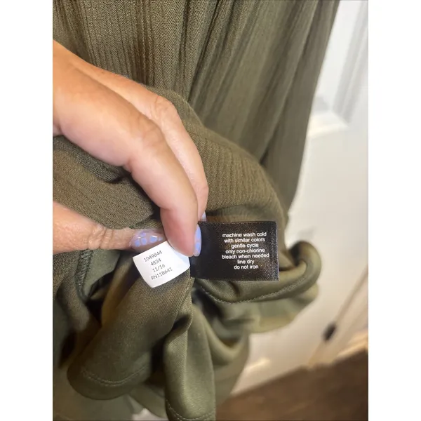 NWT Lane Bryant Size 14 Plus Crochet Olive Green Lined Midi Short Sleeve Dress‎ - Image 9