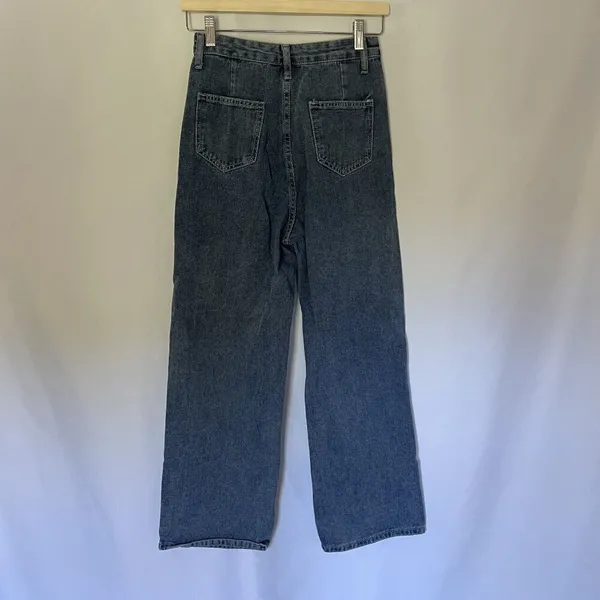 Vintage High-Waisted Wide Leg‎ Jeans style casual pockets summery - Image 4