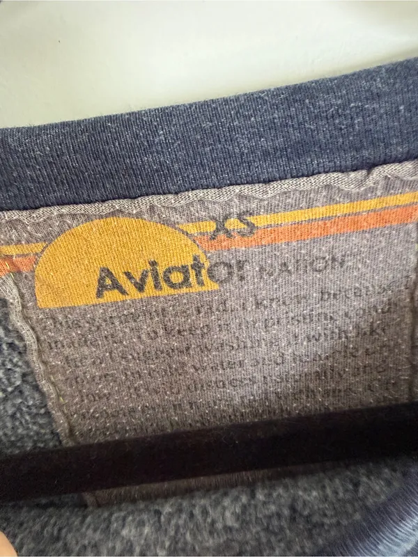 AVIATOR‎ NATION Bolt Cropped Classic Five Stripe Crewneck Sweatshirt Size - XS - Image 2