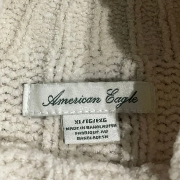 American Eagle Outfitters Oatmeal Chunky Cropped Mock Neck Sweater SZ XL Y2K - Image 4