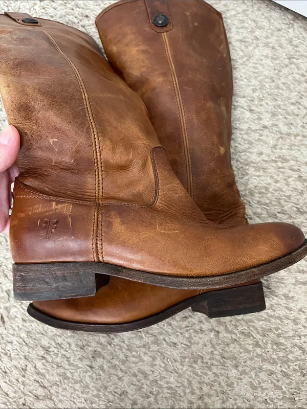 Frye Cara Boots in Cognac Leather - Size 6.5 B - Image 8