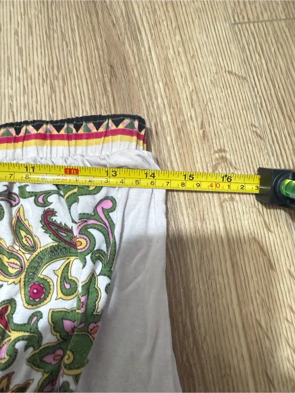 JW Junction West Strapless Tube Top Green Paisley Boho Peplum Ties‎ Y2K Small - Image 6