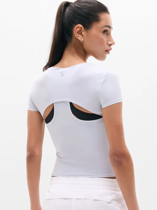 New Athleta L Endurance Racerback Tee Dove Blue Large Regular - Image 2