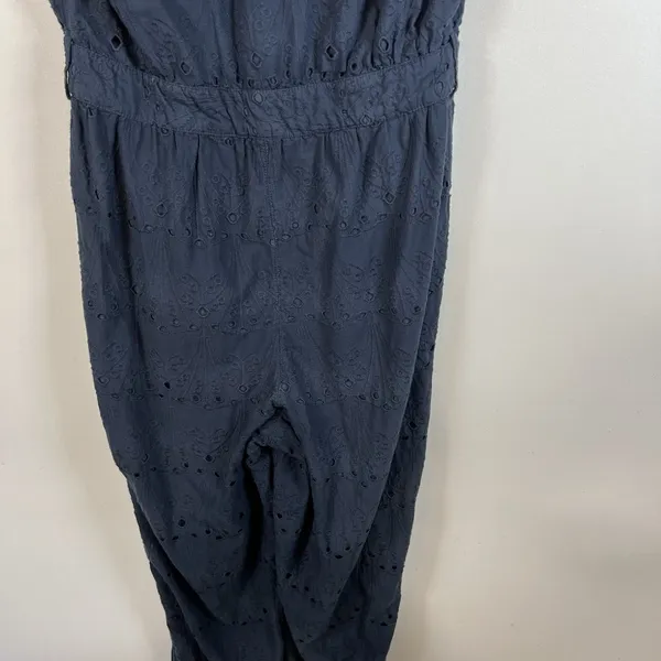 Whistles Navy Blue Eyelet Zoe Broderie Jumpsuit Women’s‎ Size 6 Missing Belt - Image 12