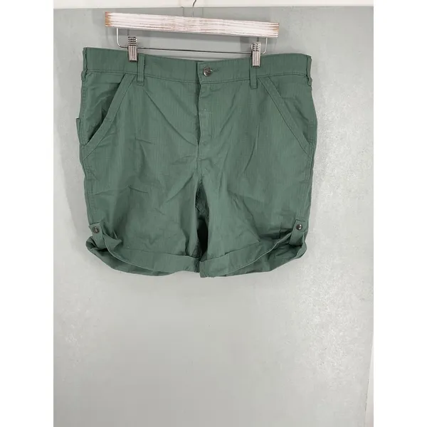 Carhartt Womens Shorts Green Ripstop Roll Tab Utility Cargo 18 - Image 2
