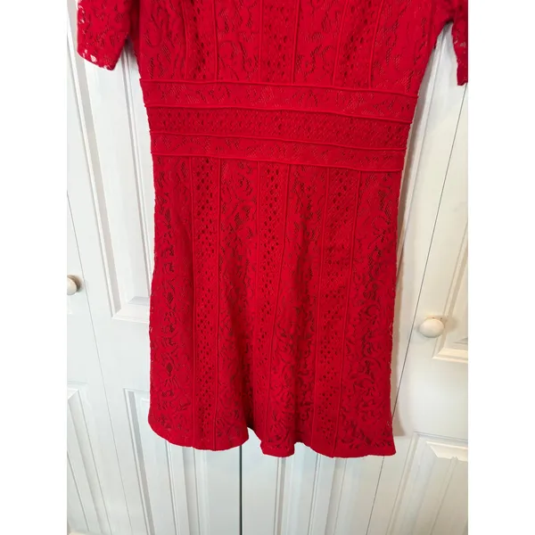 Antonio Melani Red‎ Lace Dress Size 6 - Image 6