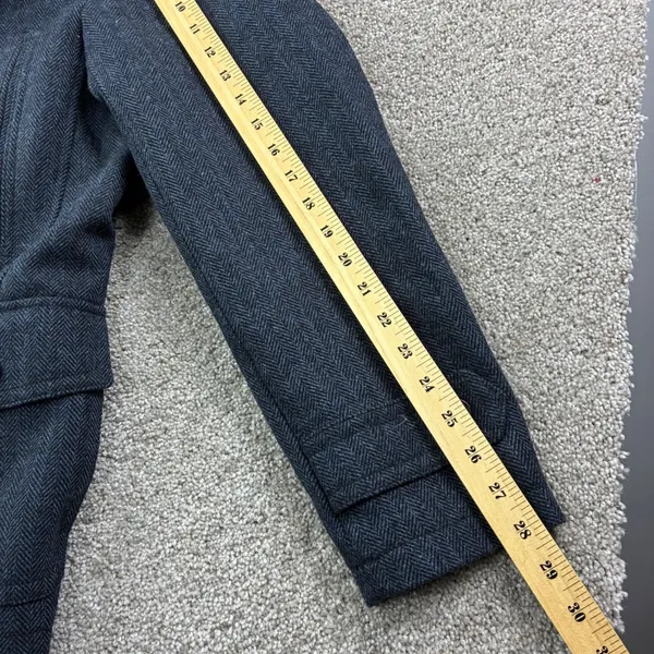 Express Size S Navy Herringbone Double Breasted Peacoat Jacket Military NWT - Image 7