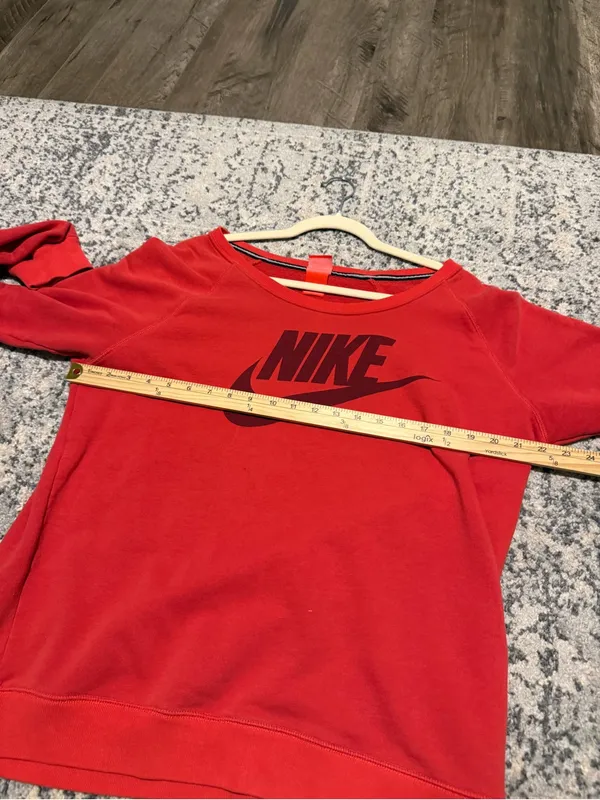 Nike Women’s Red Swoosh Logo Crewneck Sweatshirt - Image 5