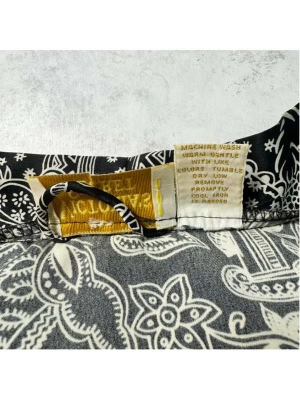 Vintage Victoria's Secret Gold Label Black White Floral Print Robe S - Image 4
