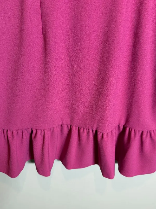 Dress The Population Mira Ruffle Mini Dress Womens Medium Hibiscus Pink Cocktail - Image 9