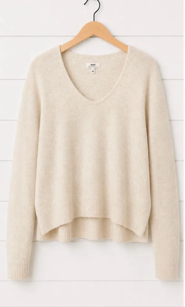 Aerie NWT oatmeal scoop neck cropped sweater M - Image 9