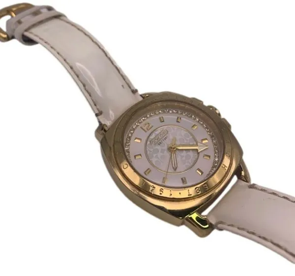 COACH Boyfriend Gold-tone Patent Leather Ladies Wristlet Watch - Image 8