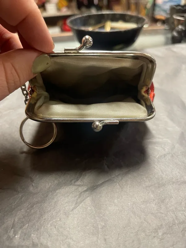 Metallic Red Coin Purse Keychain - Image 4