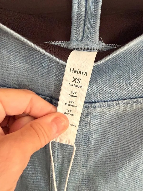 Halara XS Full-Length Light Blue Denim-Look Leggings XS Cotton Blend - Image 4