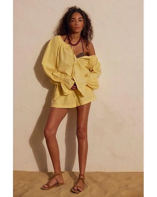 NWT free people Estrella Romper in yellow. Size Medium - Image 5