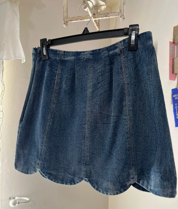 Altar'd State Scalloped Denim Skirt - Image 3