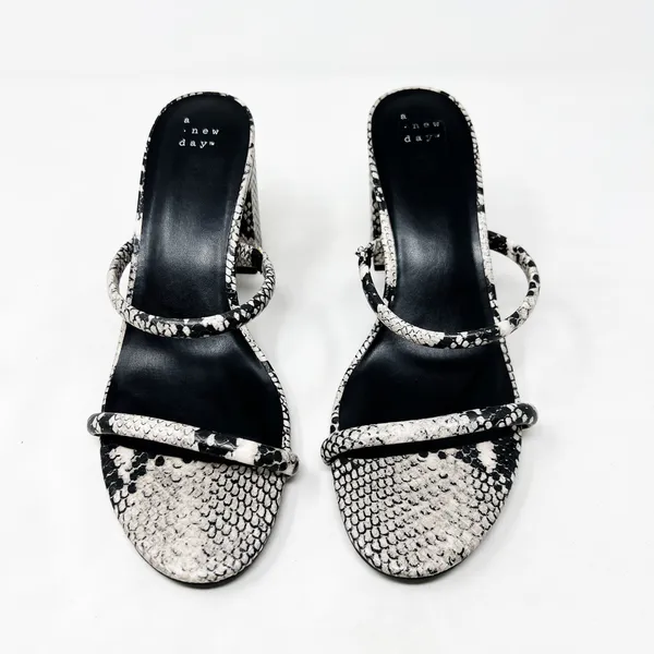 [A New Day] Snake Print Snakeskin Faux Leather Strappy Chunky Block Heels Sz 10 - Image 7