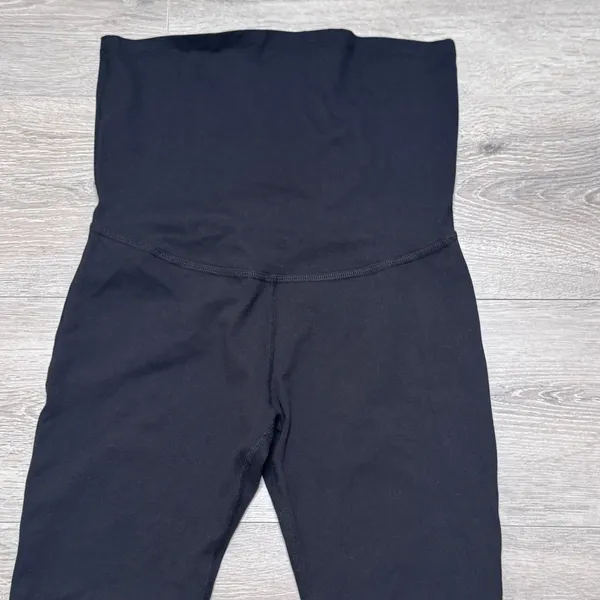 Beyond‎ the Bump Beyond Yoga Maternity Leggings Black Striped SP3431M Size Large - Image 4