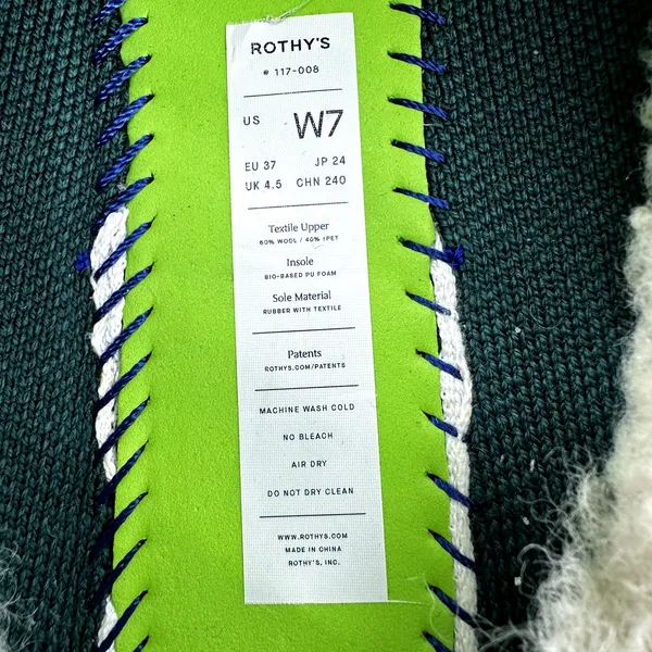 Rothy's The Scuff Slipper Slip On Merino Wool Sherpa Comfort Green 11M NWOT - Image 7