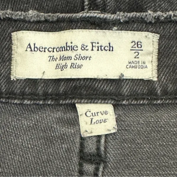 Abercrombie Denim Mom Shorts Womens 2 Curve Black Frayed Distressed Grunge - Image 5