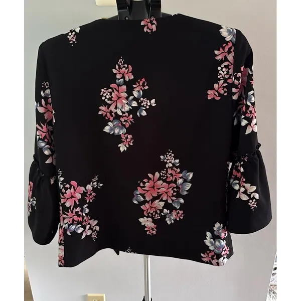 Lane Bryant Blazer Floral Bell Sleeve Open Front Jacket Multi Color Size 14/16‎ - Image 5