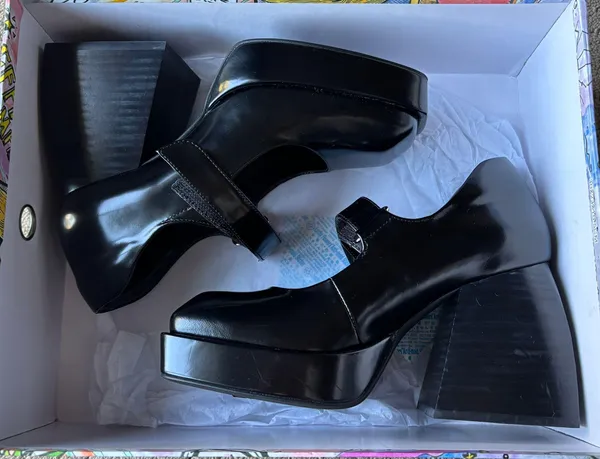 Jeffery Campbell Black Chunky Heels - Image 2