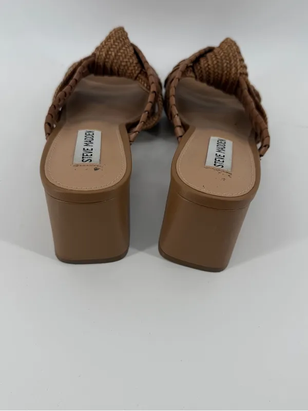 Steve Madden Braided Tan Slide Heels size 8M - Image 3