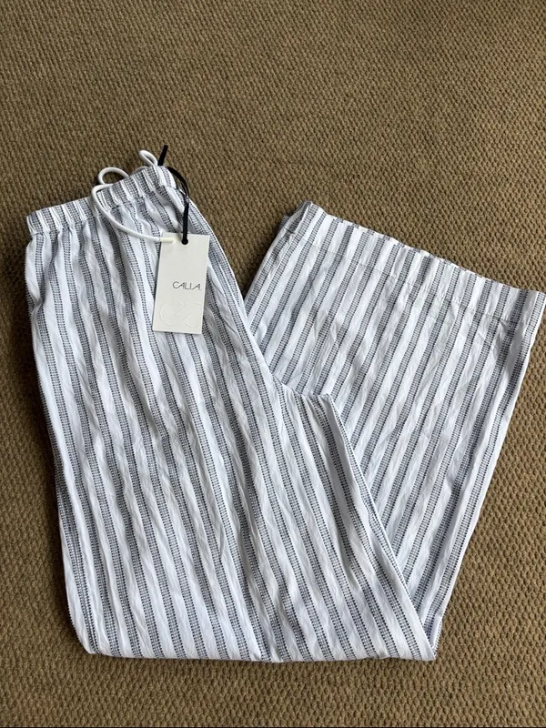 NWT CALIA Wide Leg Lounge / Beach / Swim Cover-Up Pants Striped Size Small - Image 6