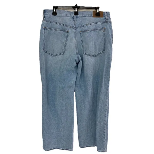 Madewell Super Wide Leg Jeans Stone Wash Blue Size 31P - Image 8