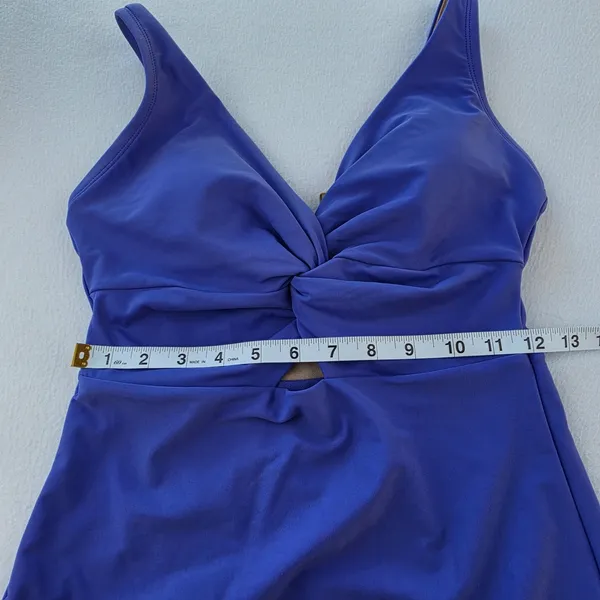 Kona Sol NWT Womens Purple Twist Front Keyhole One Piece Swimsuit Size M 8-10 - Image 8