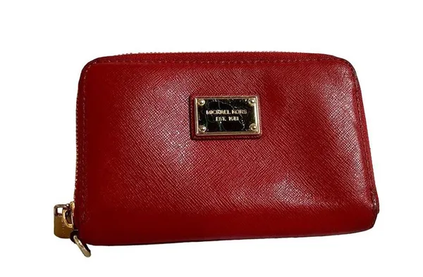 Michael Kors small red leather wallet - Image 2