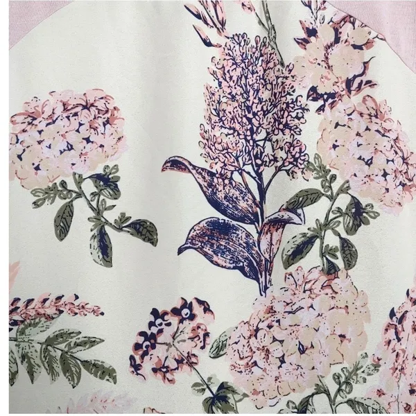 Womens Floral Paisley‎ Tunic Top L 3/4 Sleeve Pink Mixed Media Le Lis Spring NWT - Image 15