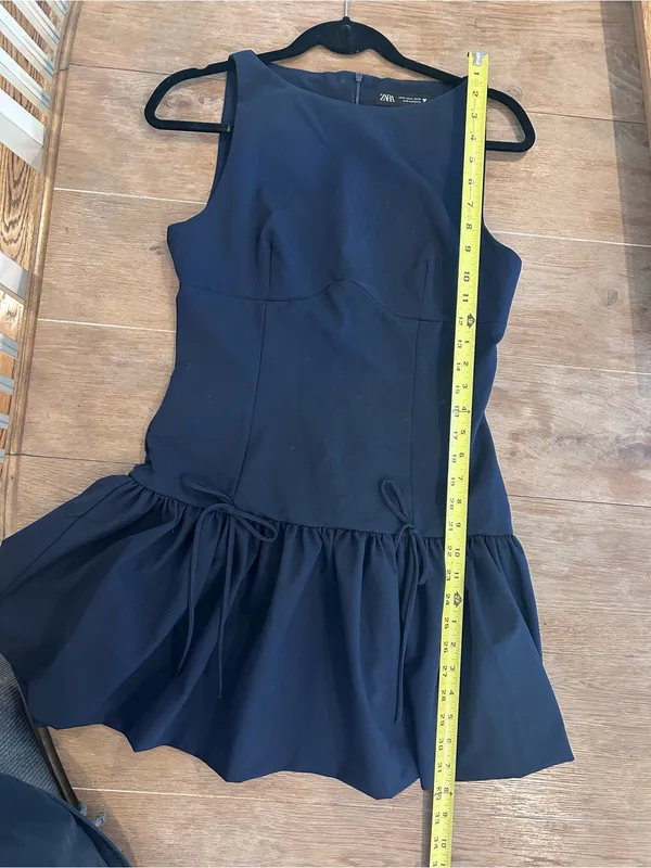Zara NWT Girl’s Navy Sleeveless Drop-Waist Party Dress, Medium - Image 6