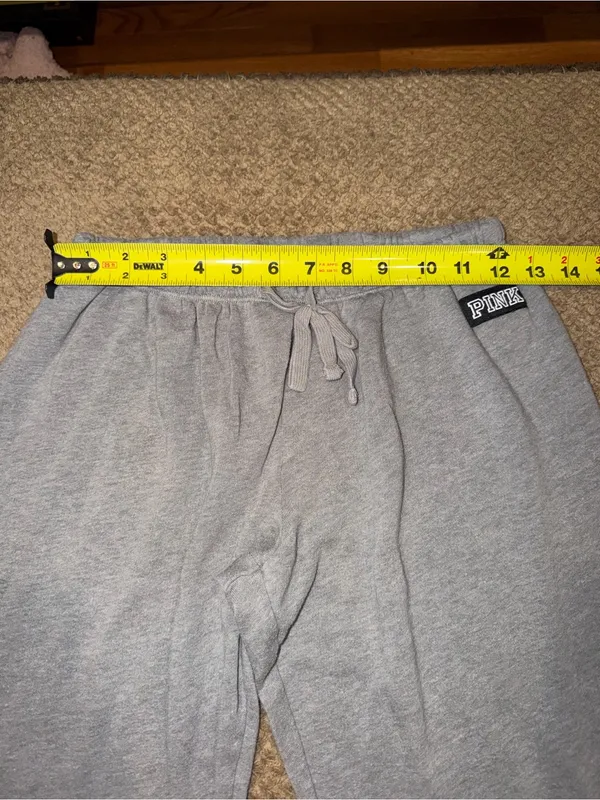 PINK Victoria's Secret Women’s Gray Fleece Jogger Sweatpants - Image 7