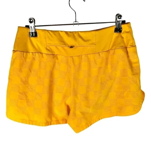 Nike Dri-Fit Golden Yellow Square Plaid‎ Running Athletic Shorts S - Image 2